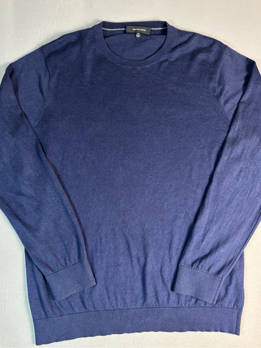 Saks Fifth Avenue Men's Silk Medium Crewneck Long-Sleeve Sweater - Navy